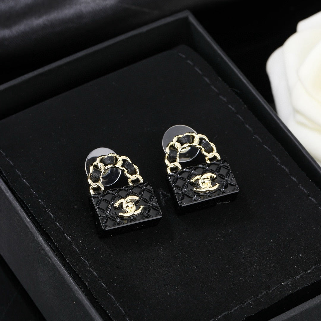 Signature Emblem Statement Earrings in Polished Metal-Tone – Design 032 styled product view