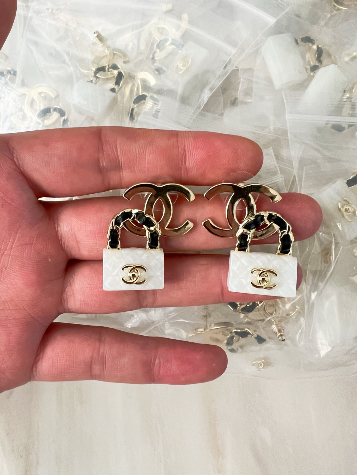 Signature Emblem Statement Earrings in Polished Metal-Tone – Design 031 front product view