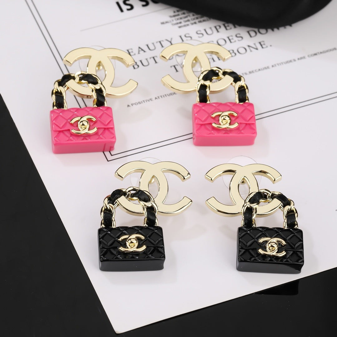 Signature Emblem Statement Earrings in Polished Metal-Tone – Design 031 detail view