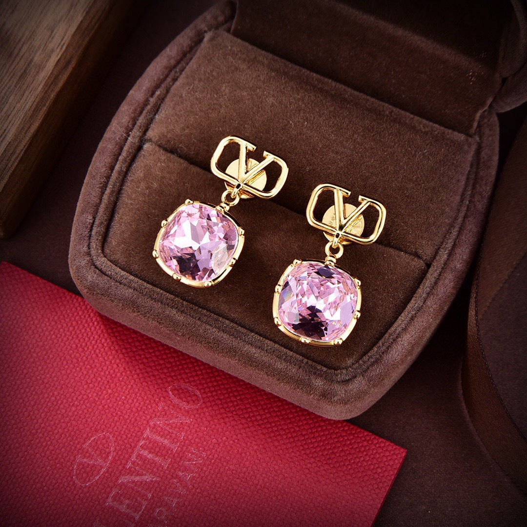 Signature Emblem Stud Earrings in Gold-Tone – Design 14 main product view