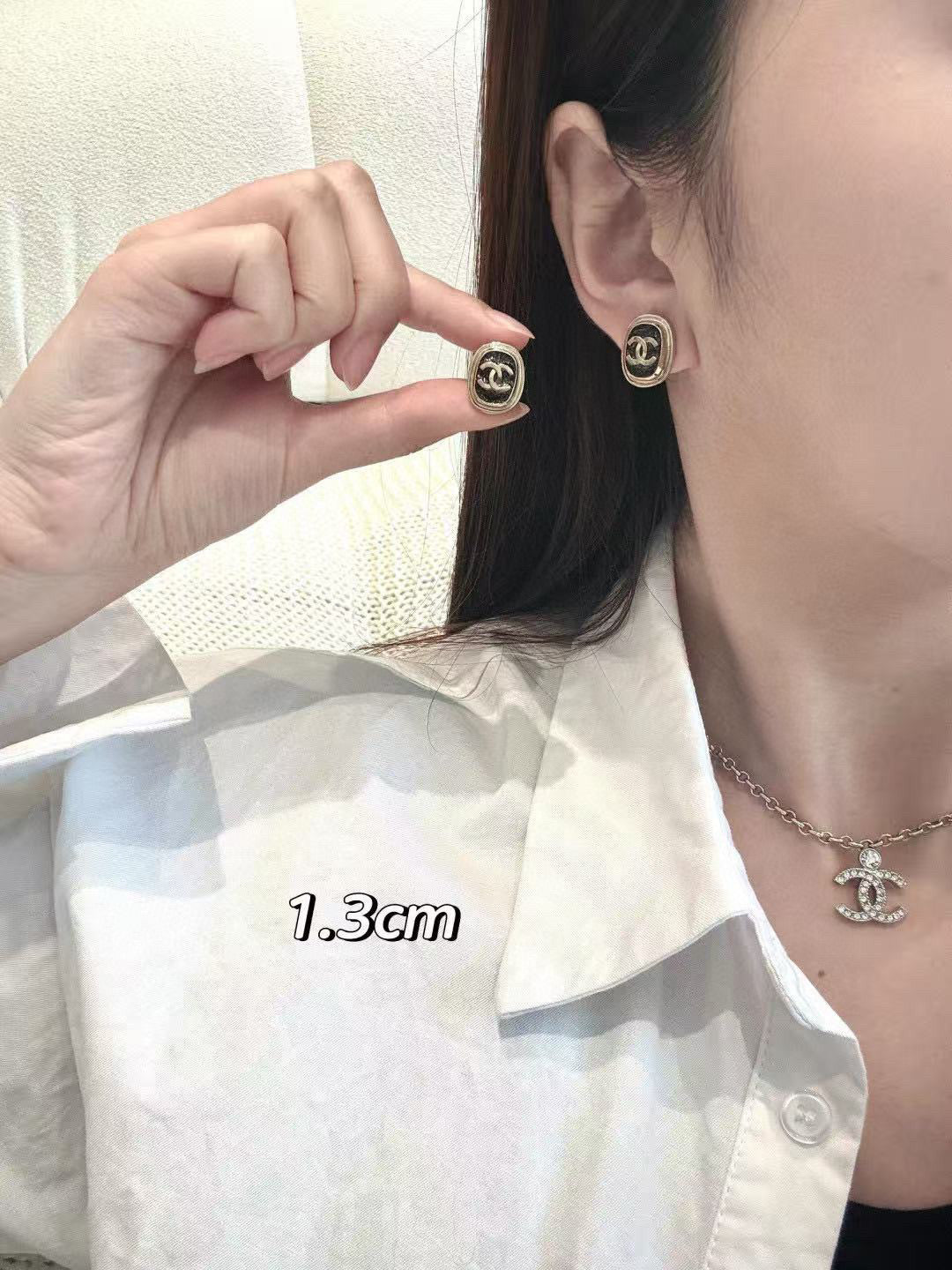 Signature Emblem Stud Earrings in Gold-Tone – Design 043 front product view