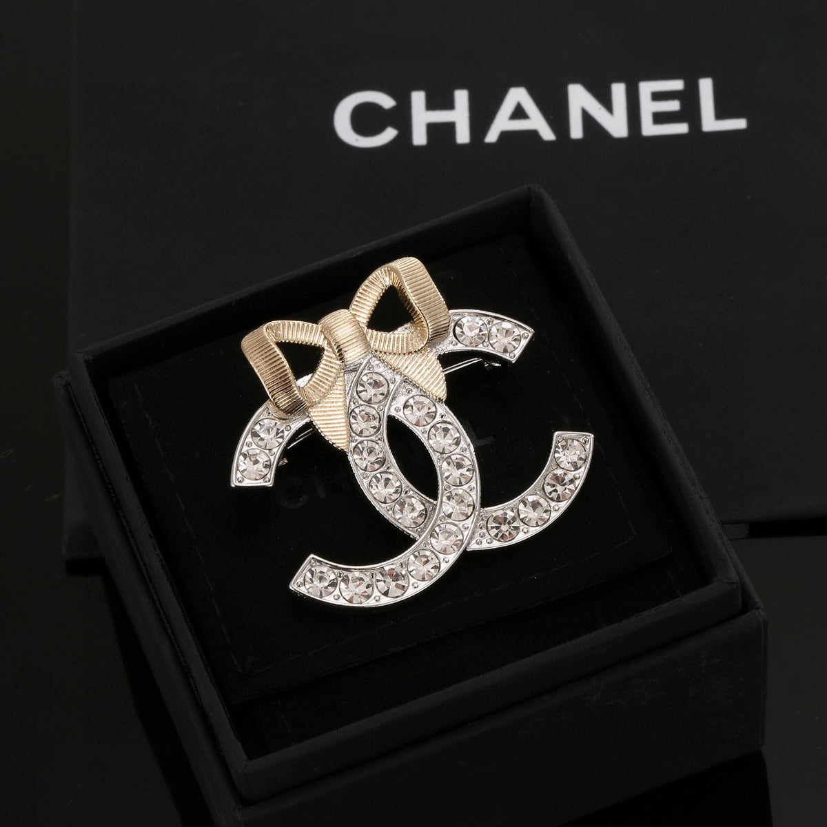 Signature Emblem Brooch in Polished Metal-Tone – Design 031 front product view