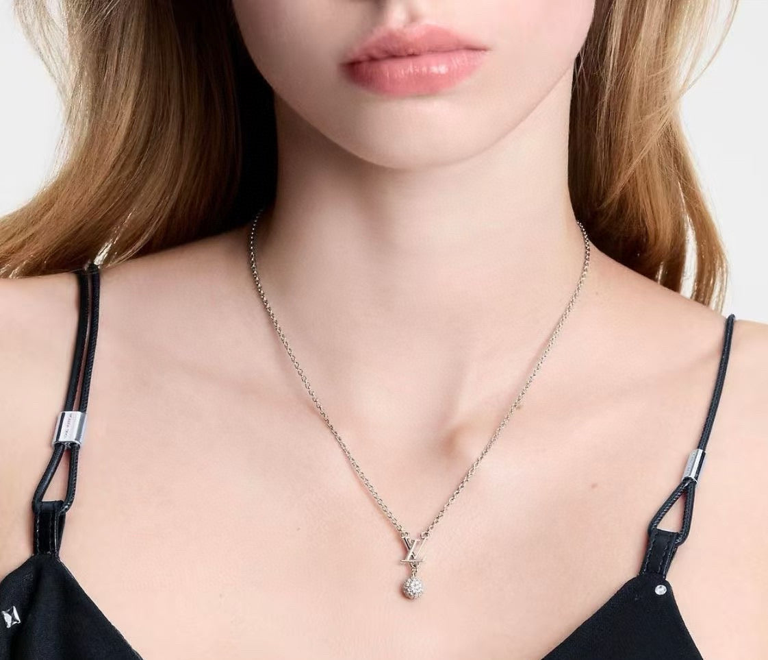Lock Pendant Necklace in Polished Metal-Tone – Design 001 main product view