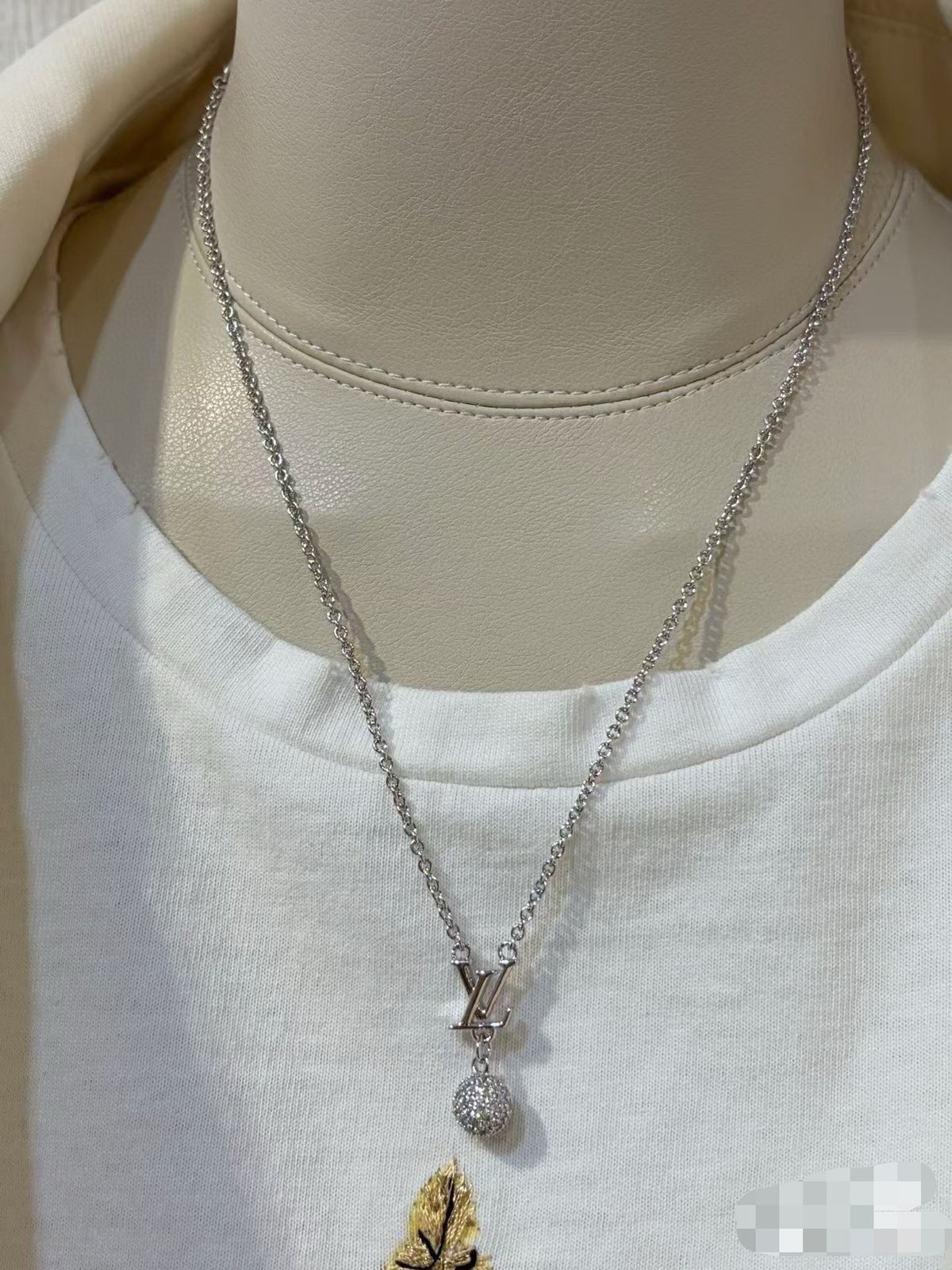 Lock Pendant Necklace in Polished Metal-Tone – Design 001 detail view