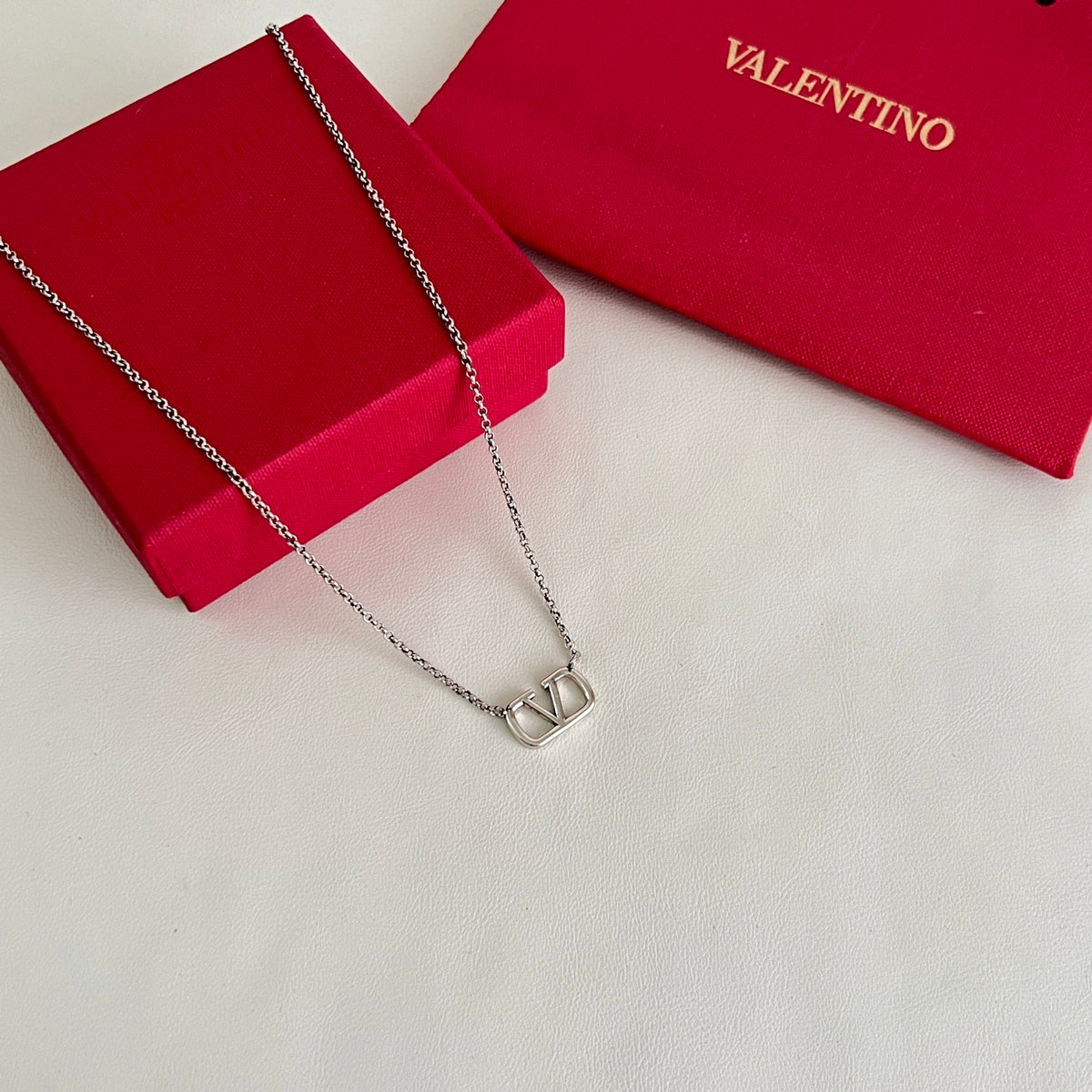 Signature Emblem Pendant Necklace in Polished Metal-Tone – Design 07 side detail
