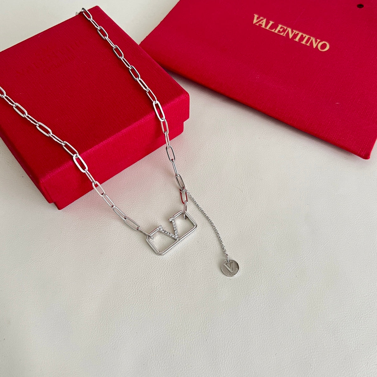 Signature Emblem Pendant Necklace in Polished Metal-Tone – Design 06 main product view