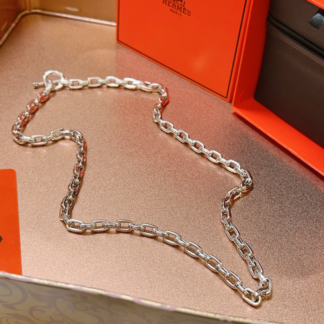 Horse Pendant Necklace in Polished Metal-Tone – Design 024 front product view