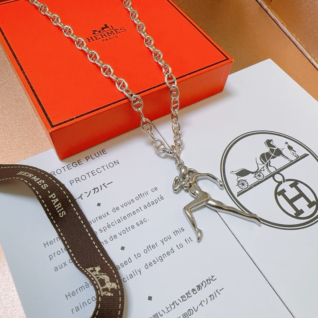 Toggle Pendant Necklace in Polished Metal-Tone – Toggle Detail – Design 024 styled product view