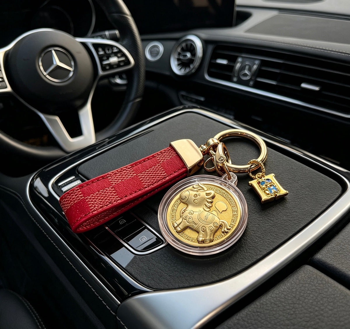 Horse Keychain in Silver-Tone – Design 050 front product view