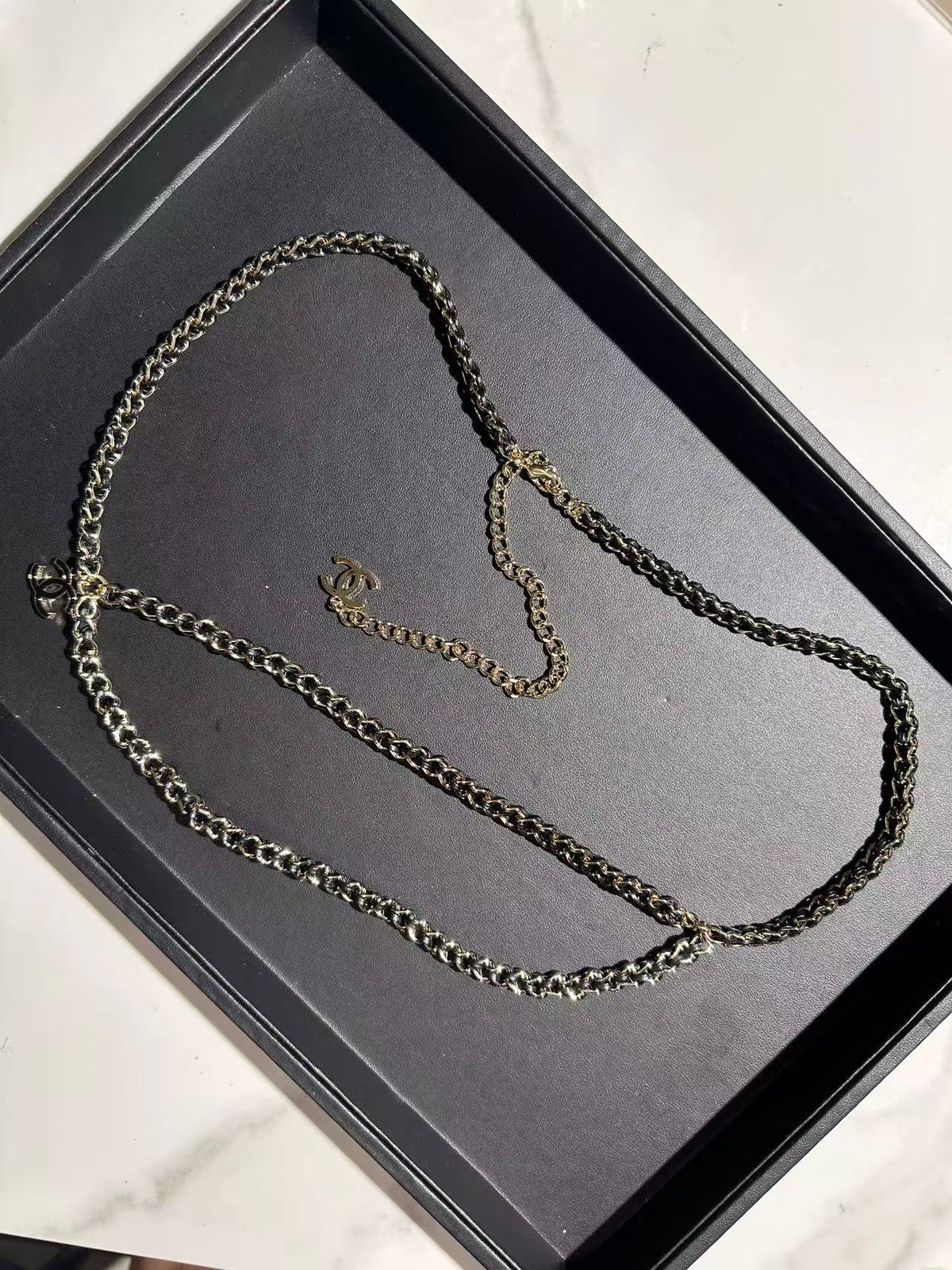 Signature Emblem Jewelry Accessory in Polished Metal-Tone – Design 035 front product view