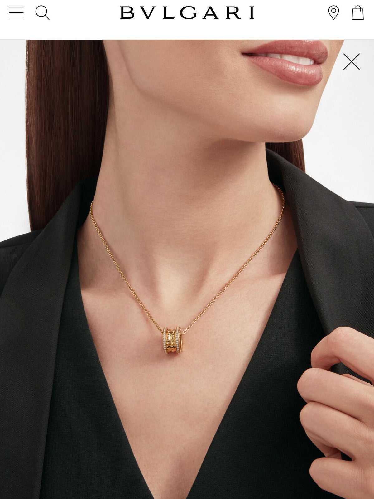 Geometric Emblem Pendant Necklace in Rose-Gold-Tone – Rose Gold Detail – Design 009 side detail