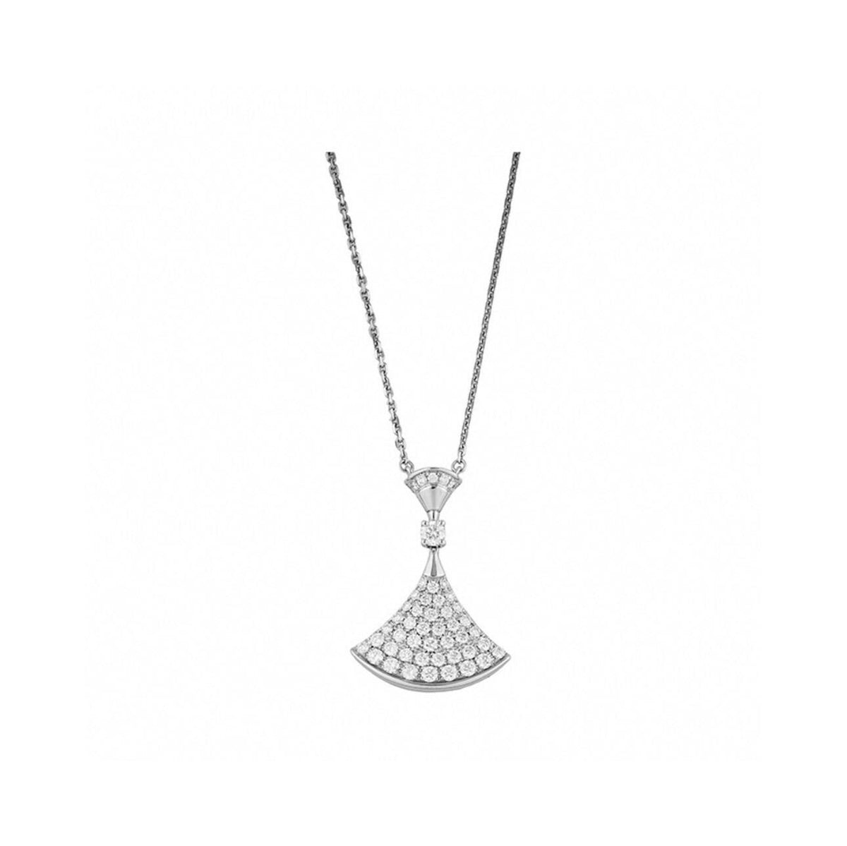 Geometric Emblem Pendant Necklace in Polished Metal-Tone – Design 007 main product view