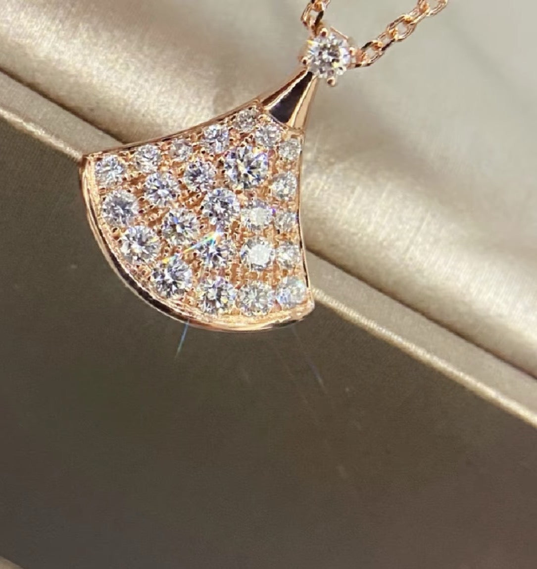 Geometric Emblem Pendant Necklace in Rose-Gold-Tone – Rose Gold Detail – Design 007 detail view
