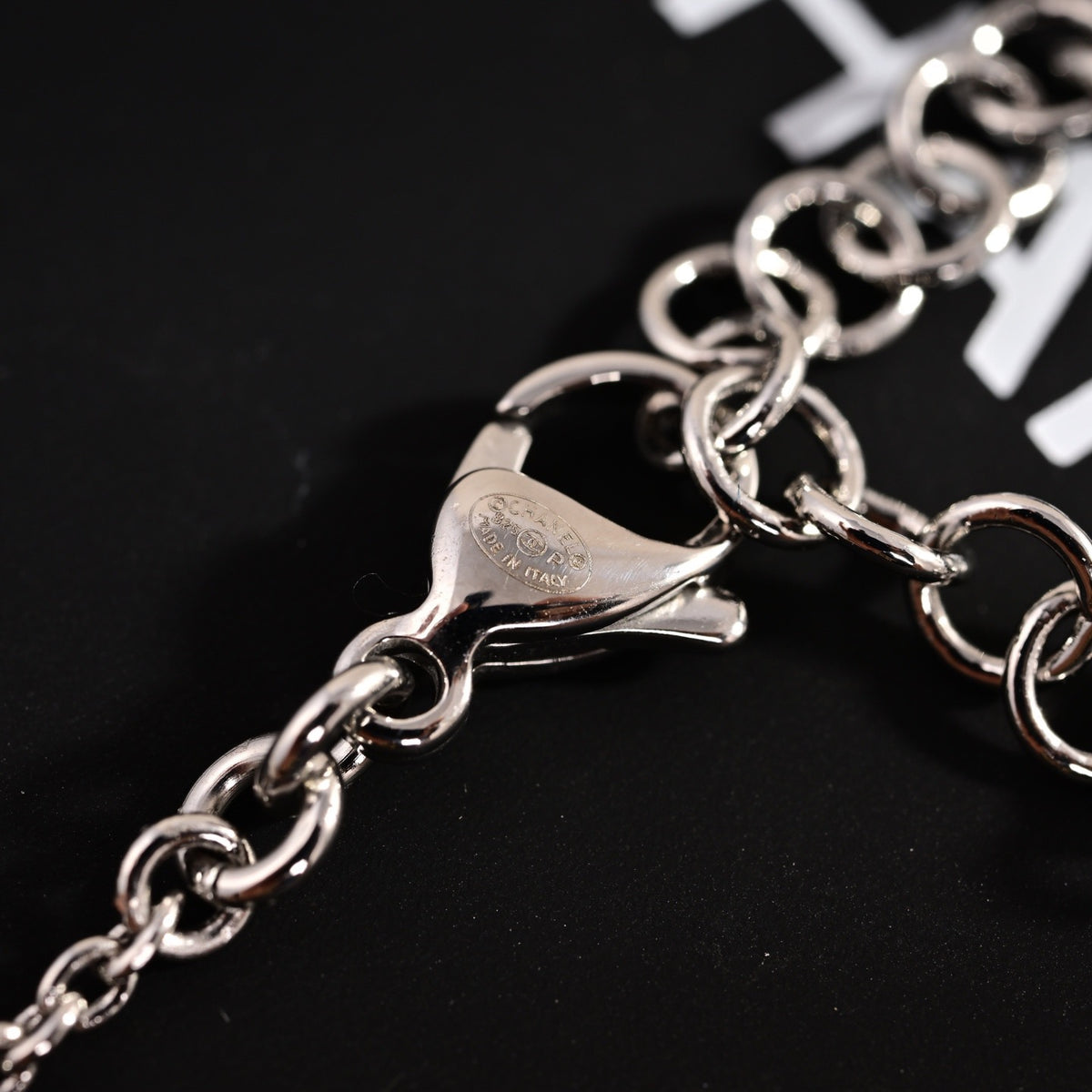 Signature Emblem Pendant Necklace in Polished Metal-Tone – Design 071 detail view