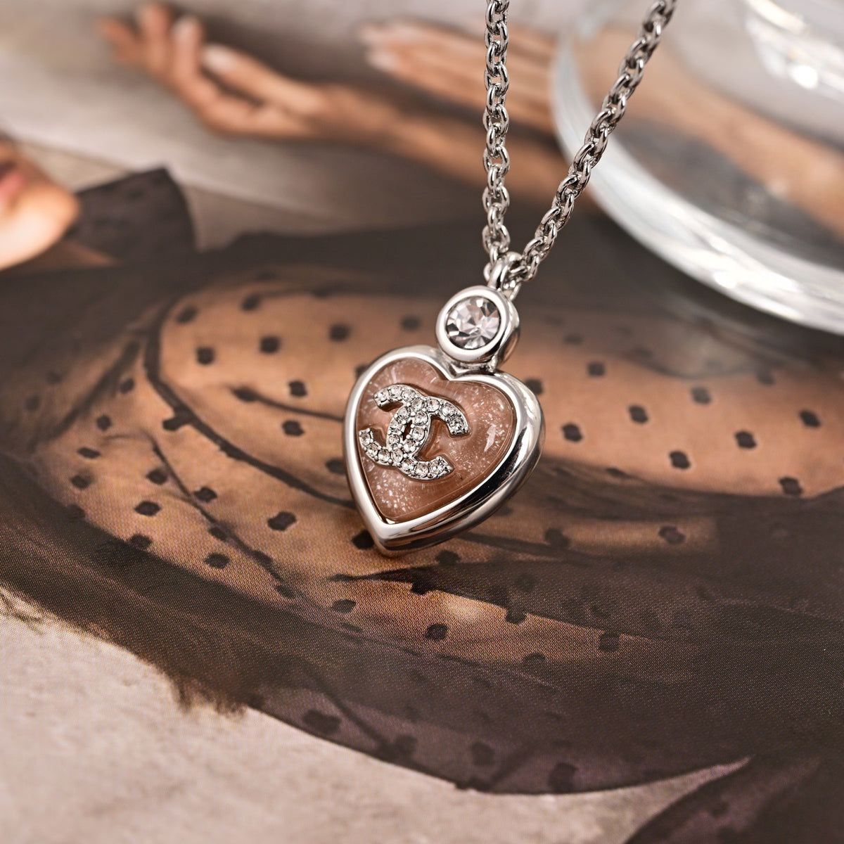 Signature Emblem Pendant Necklace in Polished Metal-Tone – Design 071 front product view