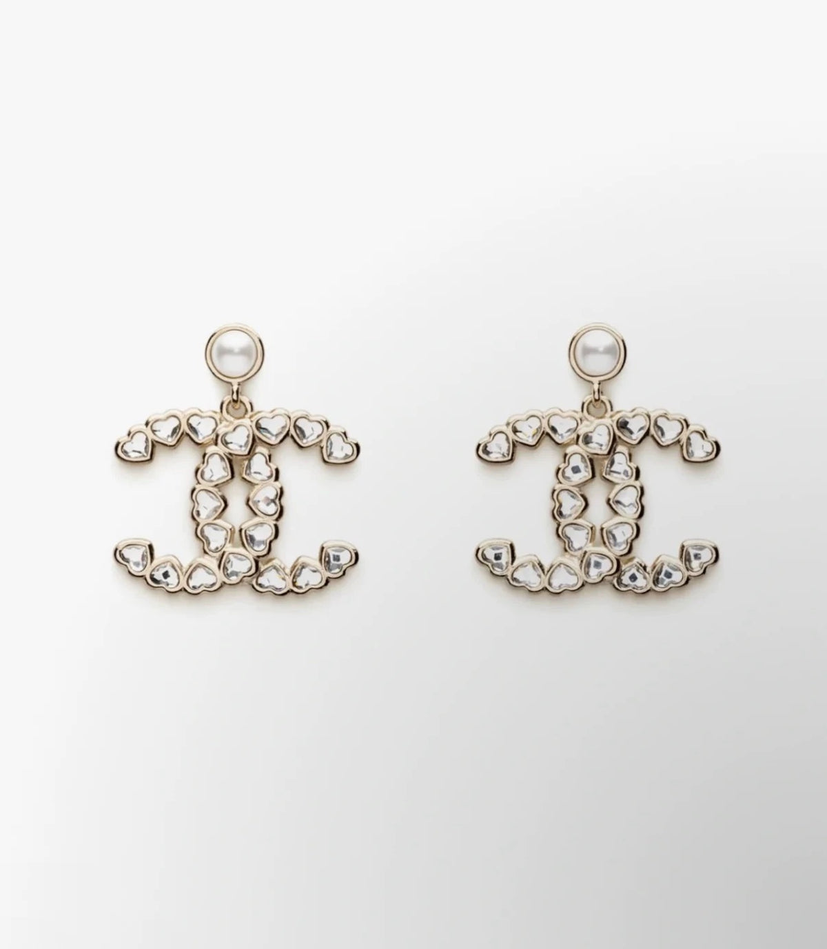 Signature Emblem Stud Earrings in Polished Metal-Tone – Design 065 main product view