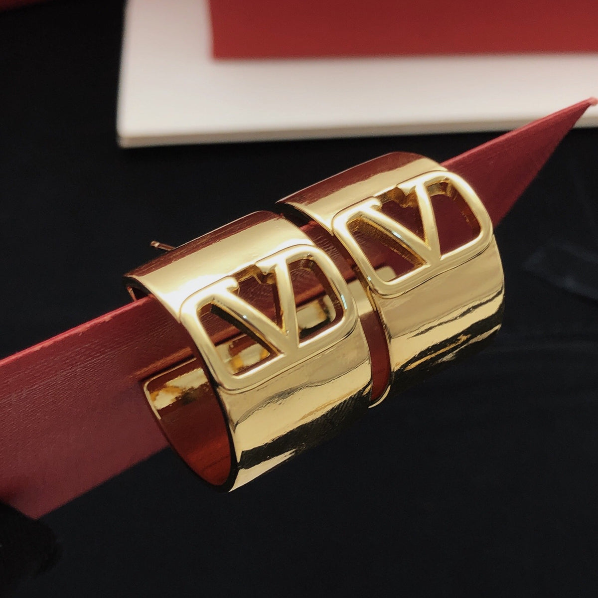 Signature Emblem Drop Earrings in Gold-Tone – Design 03 main product view