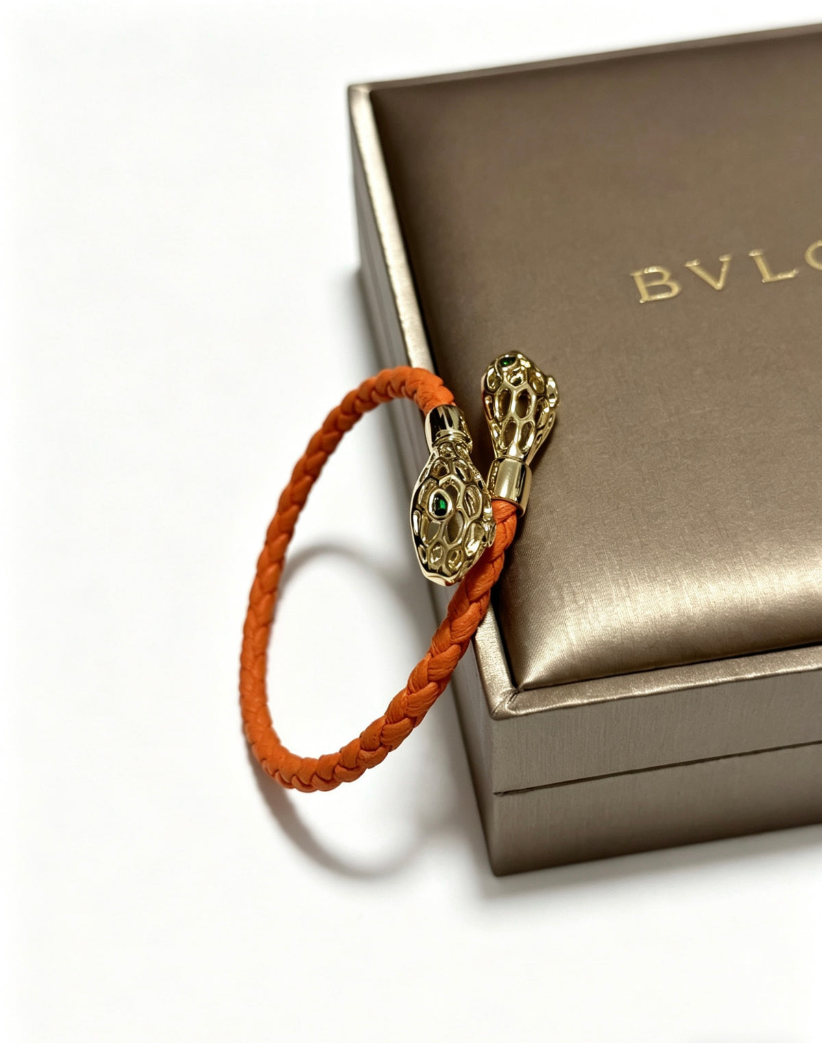 Geometric Emblem Braided Bracelet in Polished Metal-Tone – Design 008 main product view