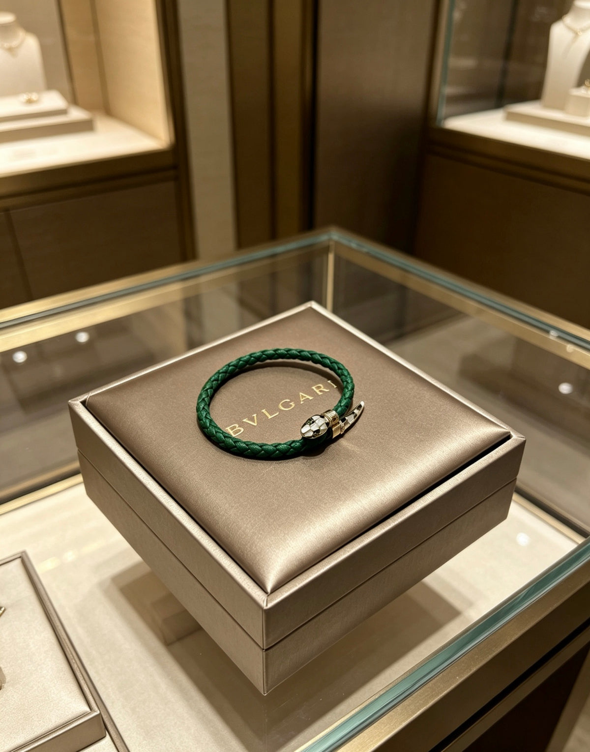 Geometric Emblem Braided Bracelet in Polished Metal-Tone – Design 006 main product view