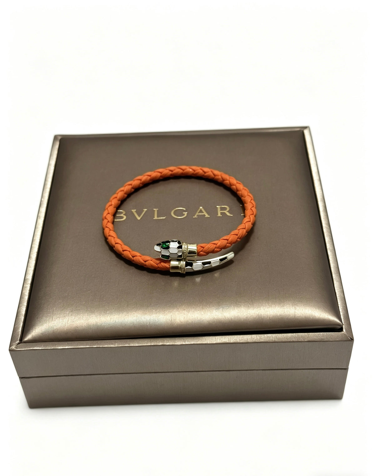 Geometric Emblem Braided Bracelet in Polished Metal-Tone – Design 004 main product view