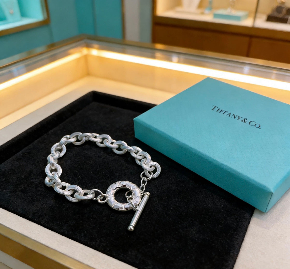 Signature Motif Bracelet in Silver-Tone – Vintage Detail – Design 57 styled product view