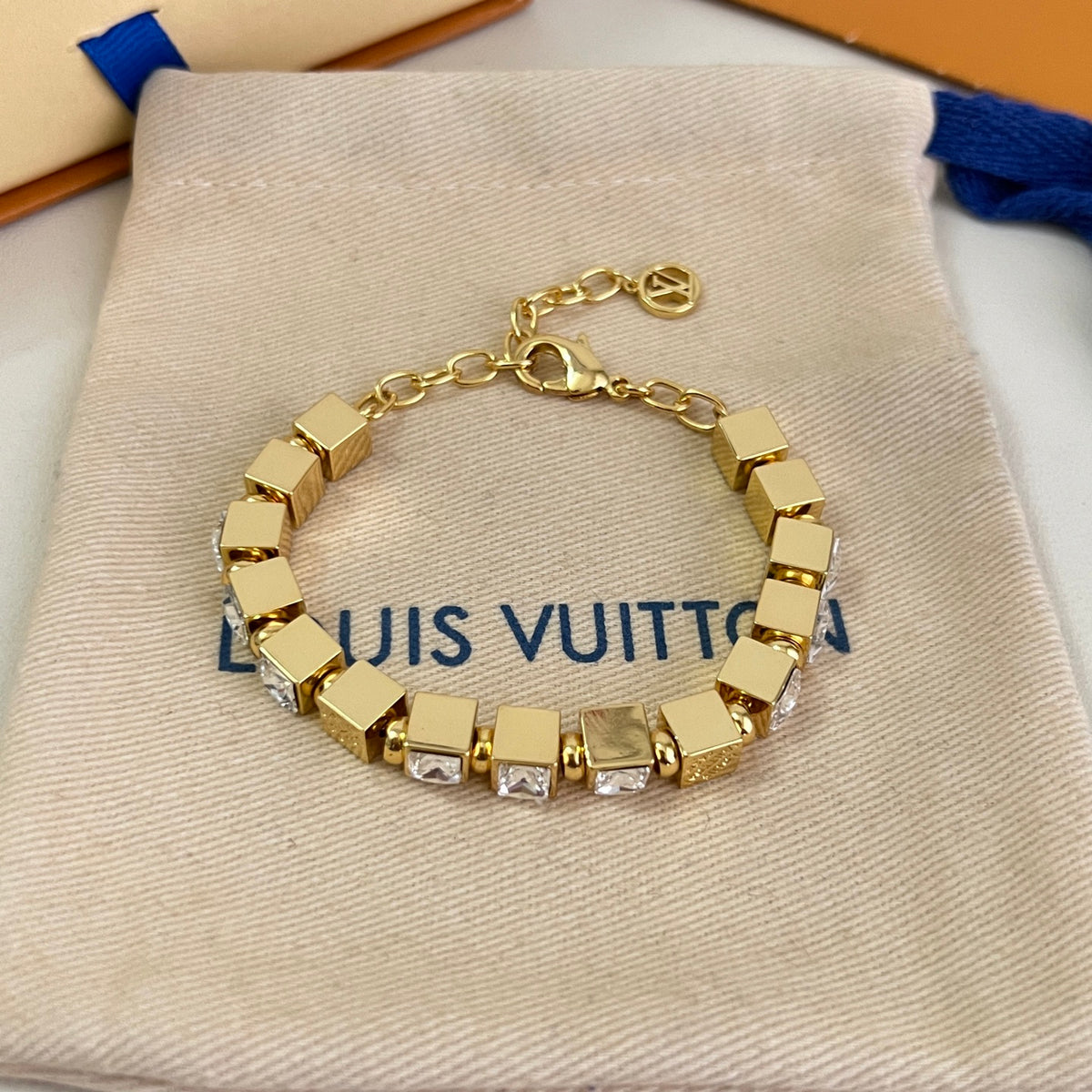 Geometric Emblem Bracelet in Polished Metal-Tone – Design 020 styled product view