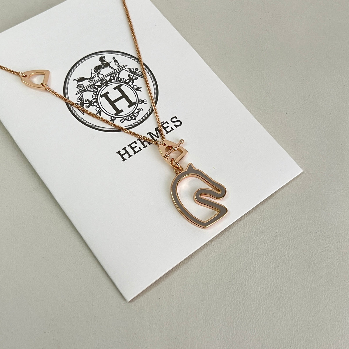 Horse Pendant Necklace in Polished Metal-Tone – Design 031 styled product view