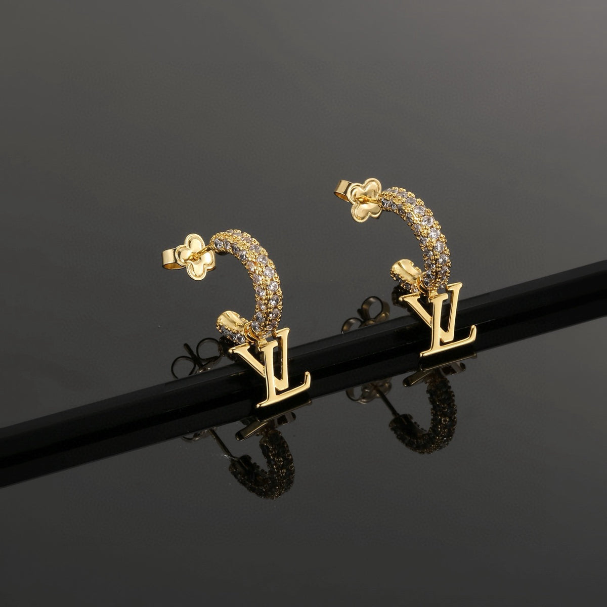 Letter Emblem Bangle in Polished Metal-Tone – Design 004 main product view