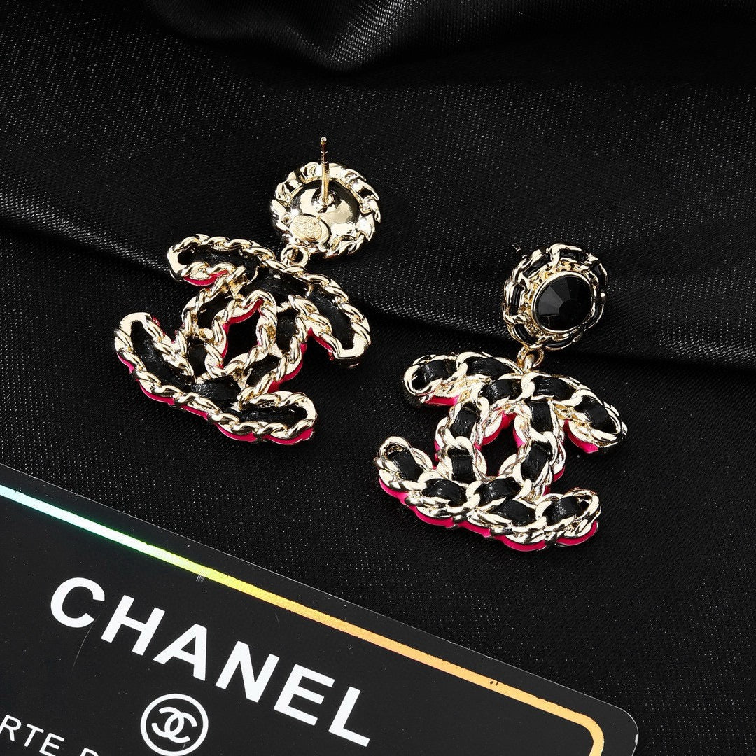 Signature Emblem Statement Earrings in Polished Metal-Tone – Design 039 close-up detail