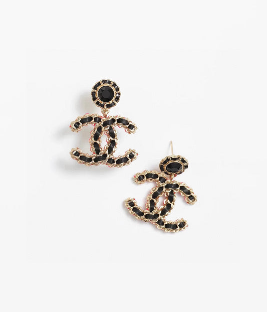 Signature Emblem Statement Earrings in Polished Metal-Tone – Design 039 main product view