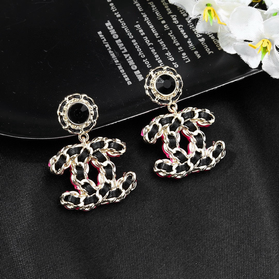Signature Emblem Statement Earrings in Polished Metal-Tone – Design 039 styled product view
