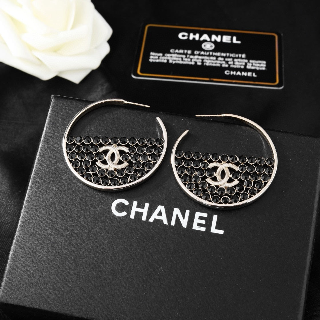 Signature Emblem Statement Earrings in Polished Metal-Tone – Design 037 side detail