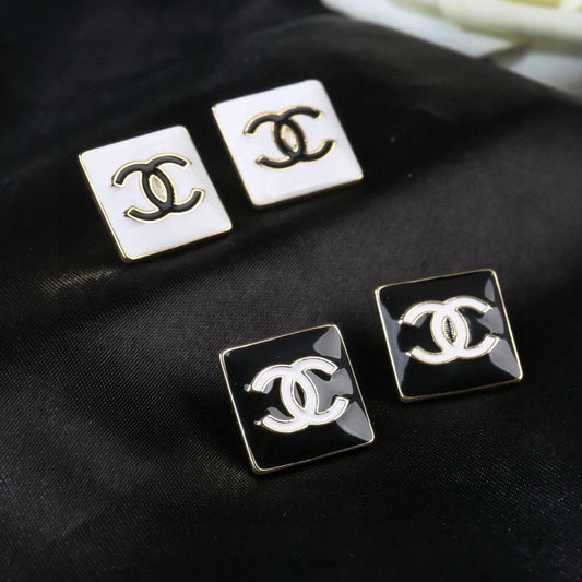 Signature Emblem Statement Earrings in Polished Metal-Tone – Design 036 main product view