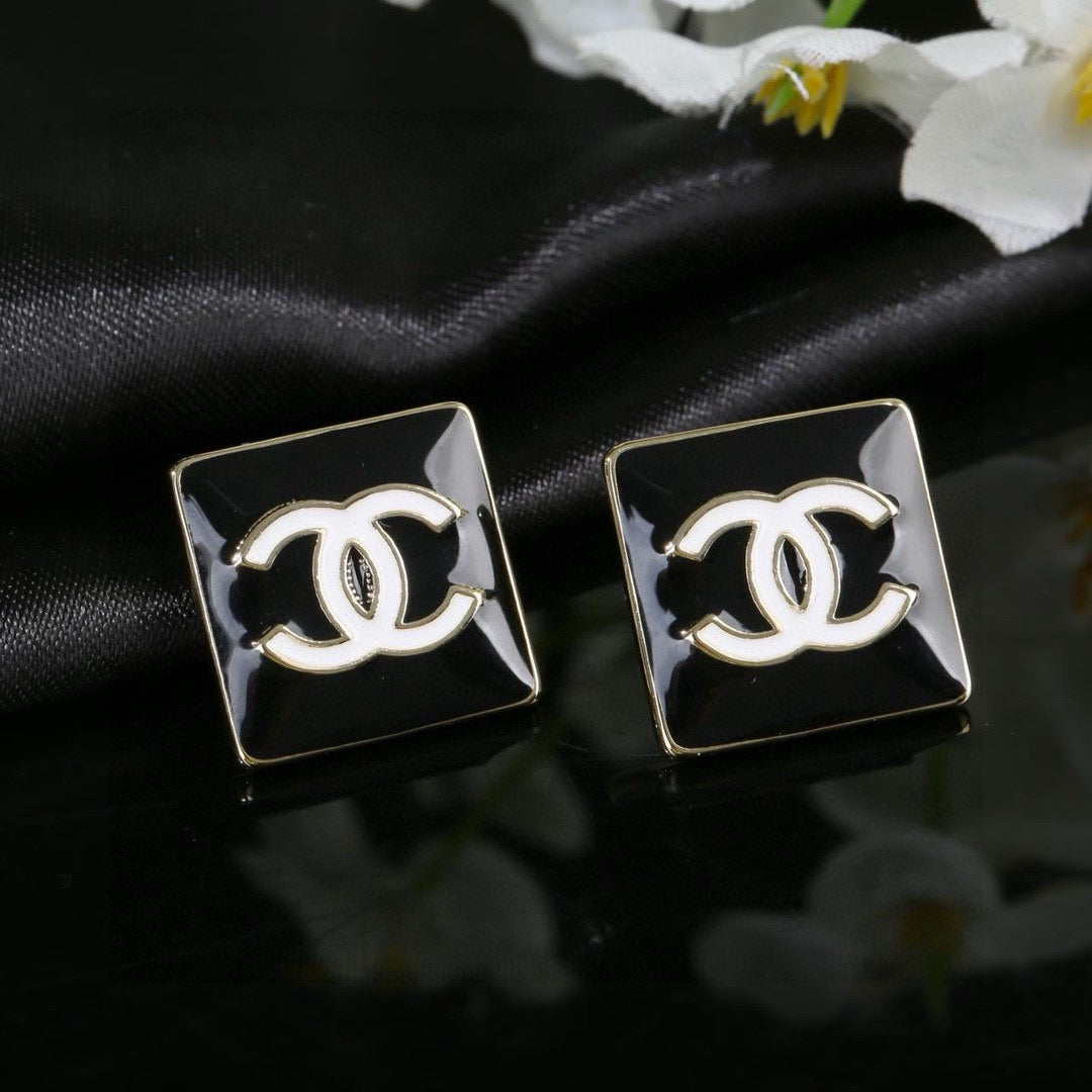 Signature Emblem Statement Earrings in Polished Metal-Tone – Design 036 main product view