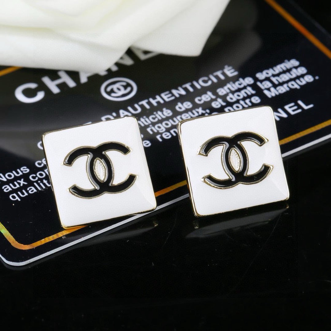 Signature Emblem Statement Earrings in Polished Metal-Tone – Design 036 styled product view