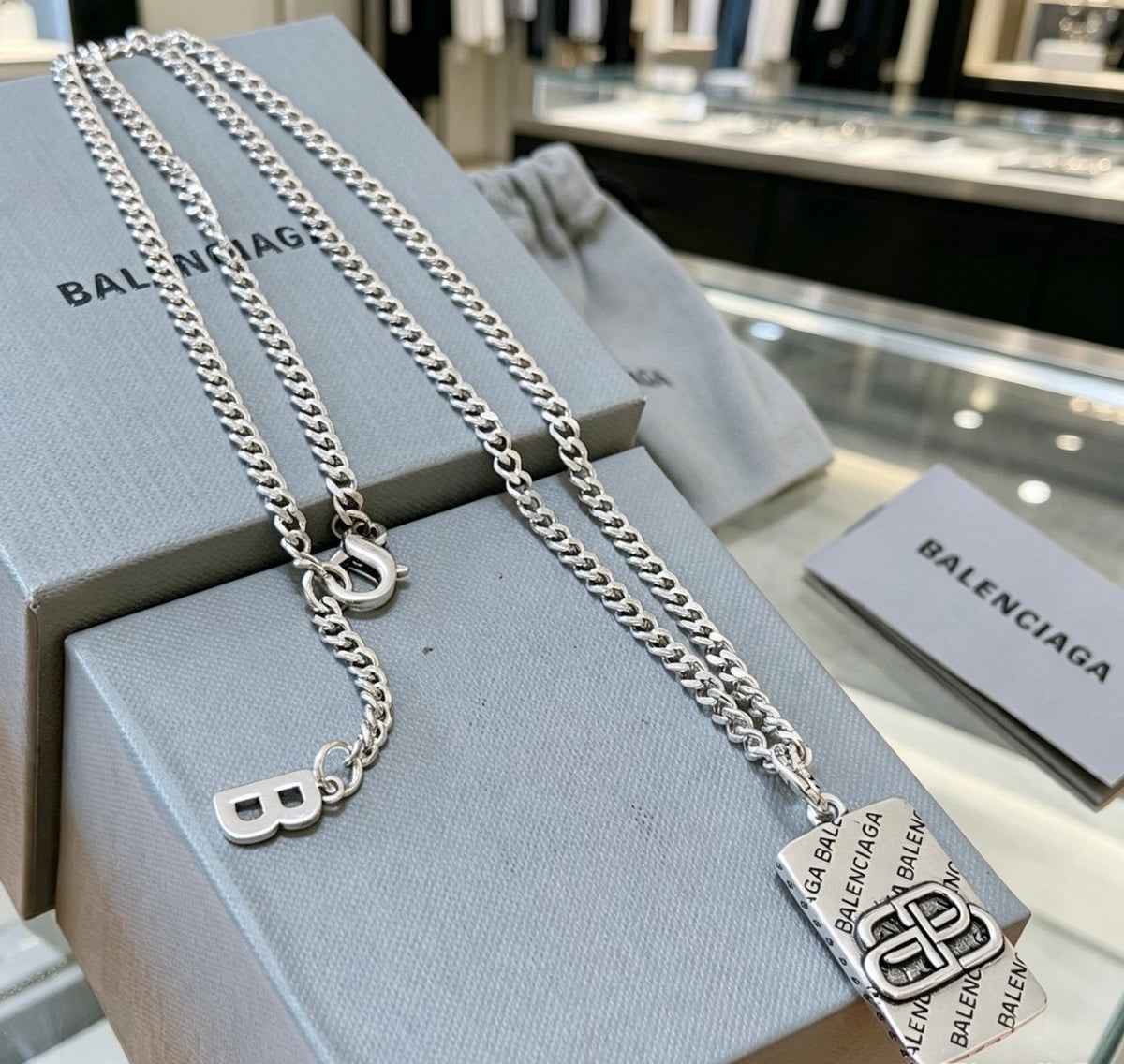 Geometric Emblem Pendant Necklace in Polished Metal-Tone – Vintage Detail – Design 067 front product view