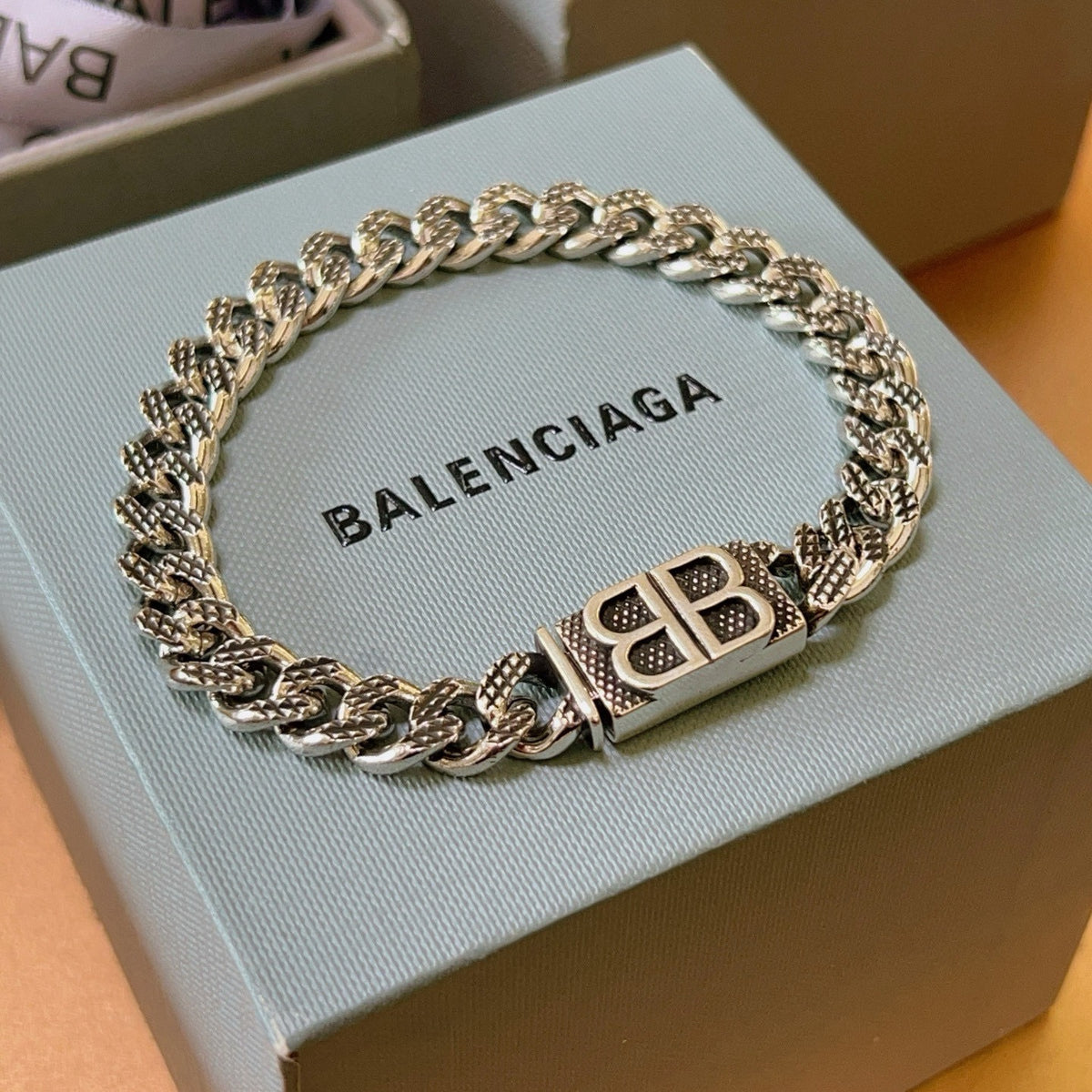 Geometric Emblem Bracelet in Polished Metal-Tone – Design 056 main product view