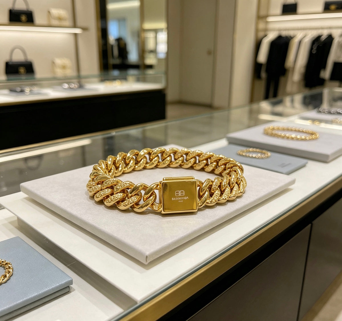 Geometric Emblem Bracelet in Polished Metal-Tone – Vintage Detail – Design 011 styled product view