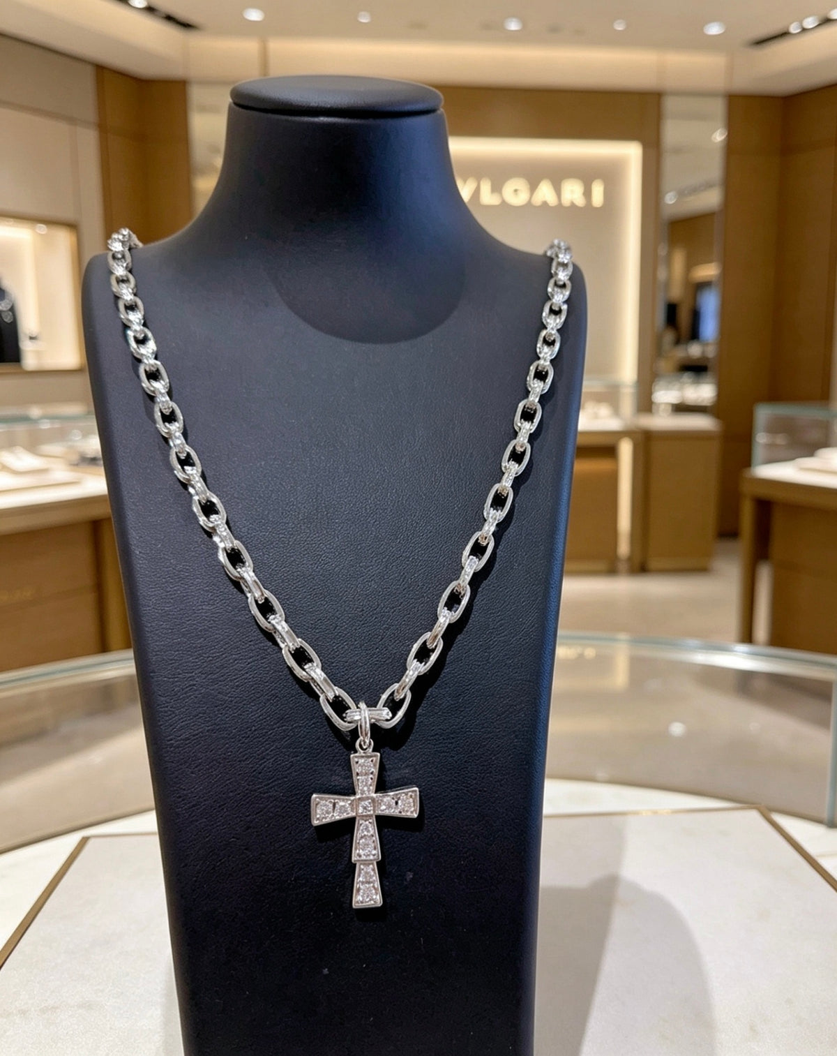 Geometric Emblem Statement Ring in Polished Metal-Tone – Design 112 close-up detail