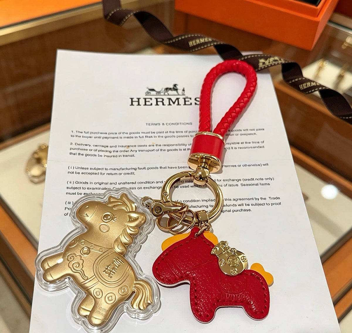 Horse Keychain in Gold-Tone front product view