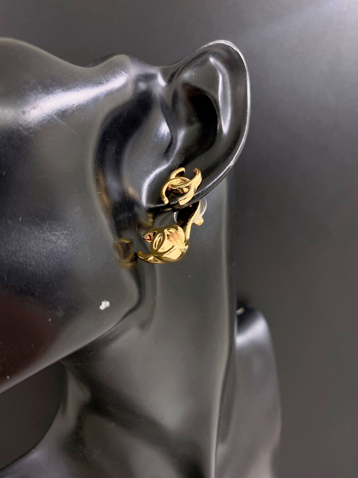 Signature Emblem Statement Earrings in Gold-Tone – Design 022 front product view