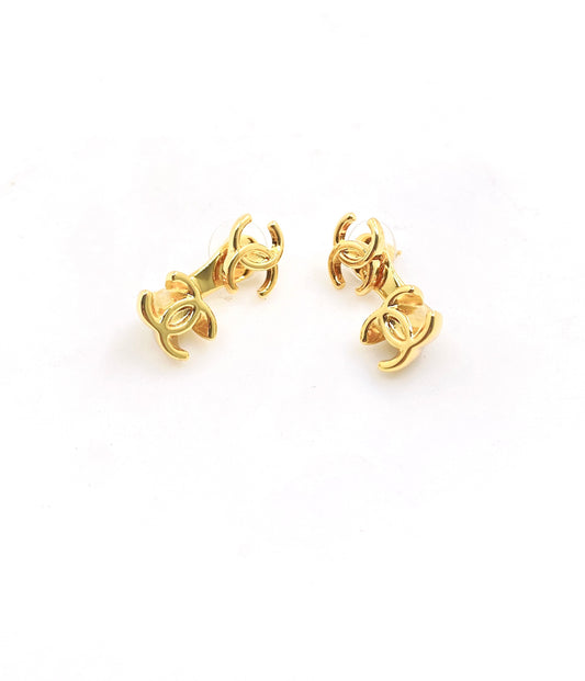 Signature Emblem Statement Earrings in Gold-Tone – Design 022 main product view
