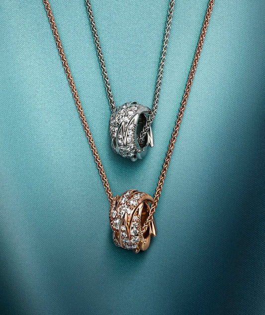 Signature Motif Pendant Necklace in Polished Metal-Tone – Design 02 main product view