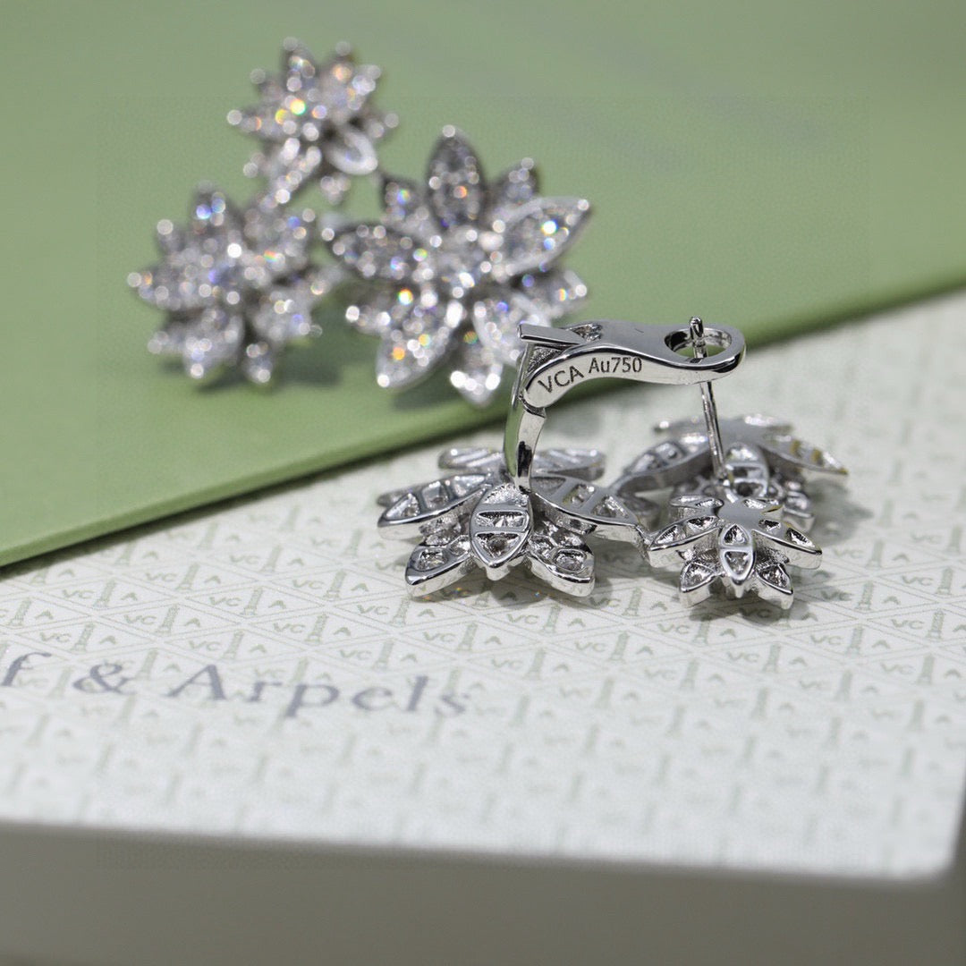 Floral Stud Earrings in Silver-Tone main product view