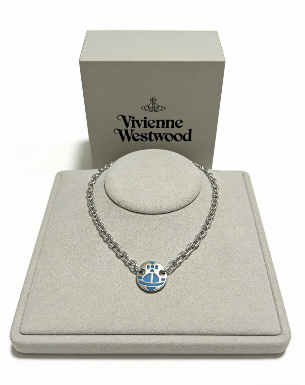 Orb Pendant Necklace in Polished Metal-Tone – Design 050 detail view
