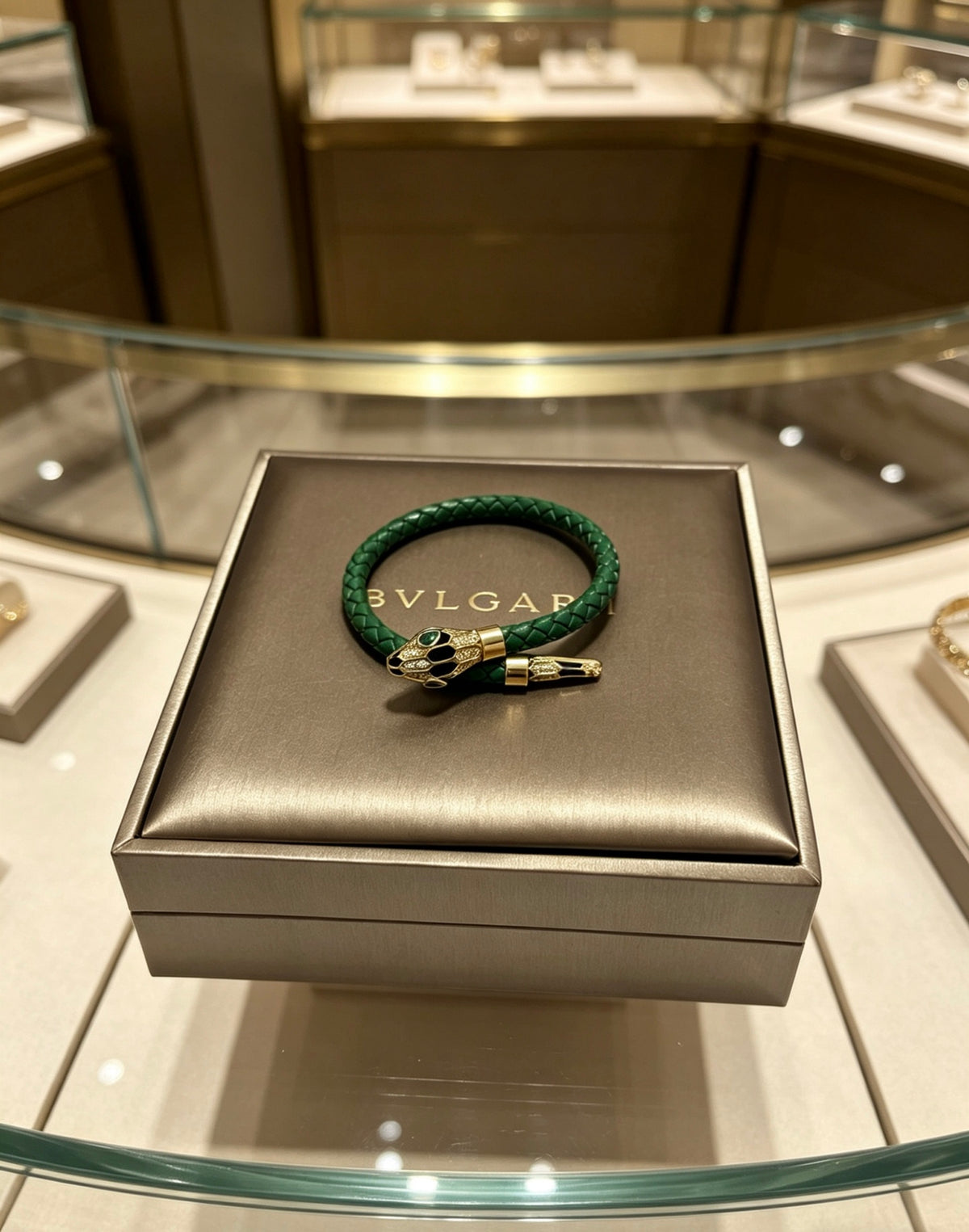 Geometric Emblem Braided Bracelet in Polished Metal-Tone – Design 013 main product view