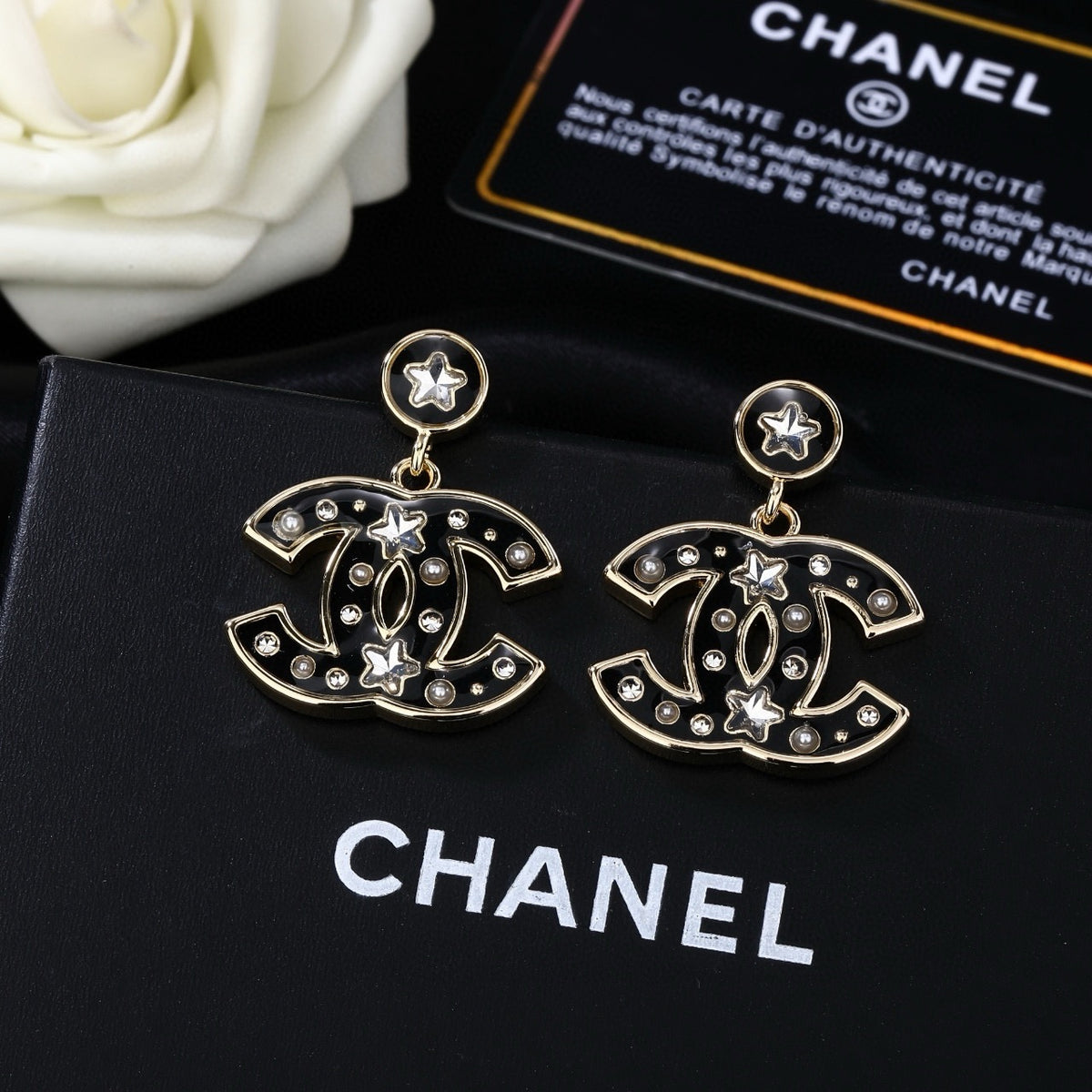 Signature Emblem Statement Earrings in Polished Metal-Tone – Design 040 main product view