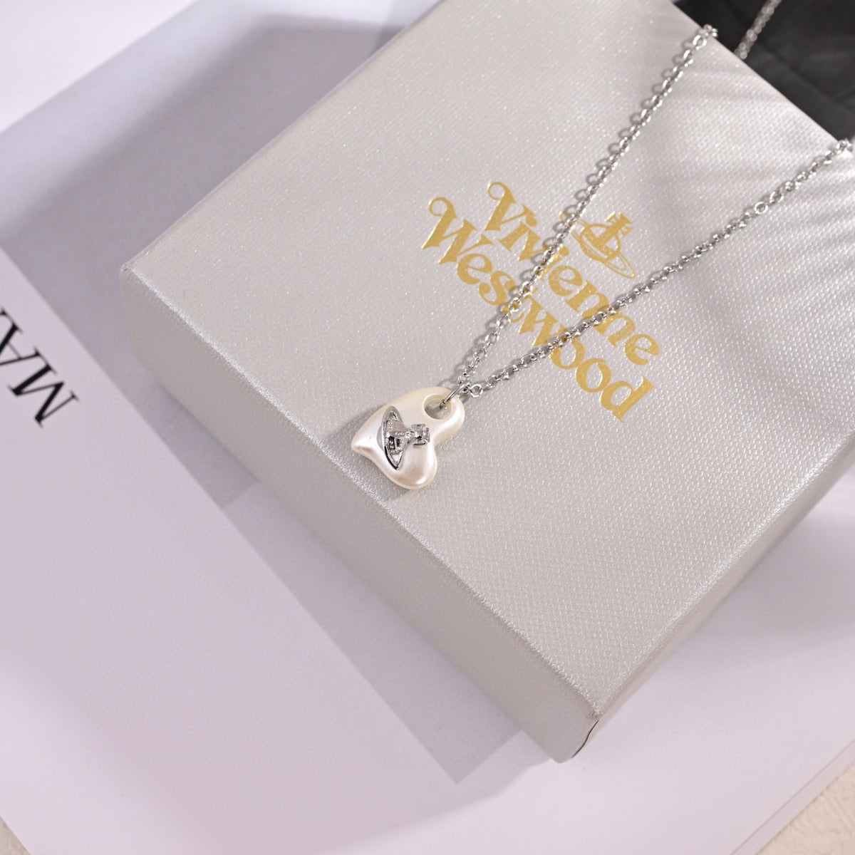 Orb Pendant Necklace in Polished Metal-Tone – Design 058 side detail