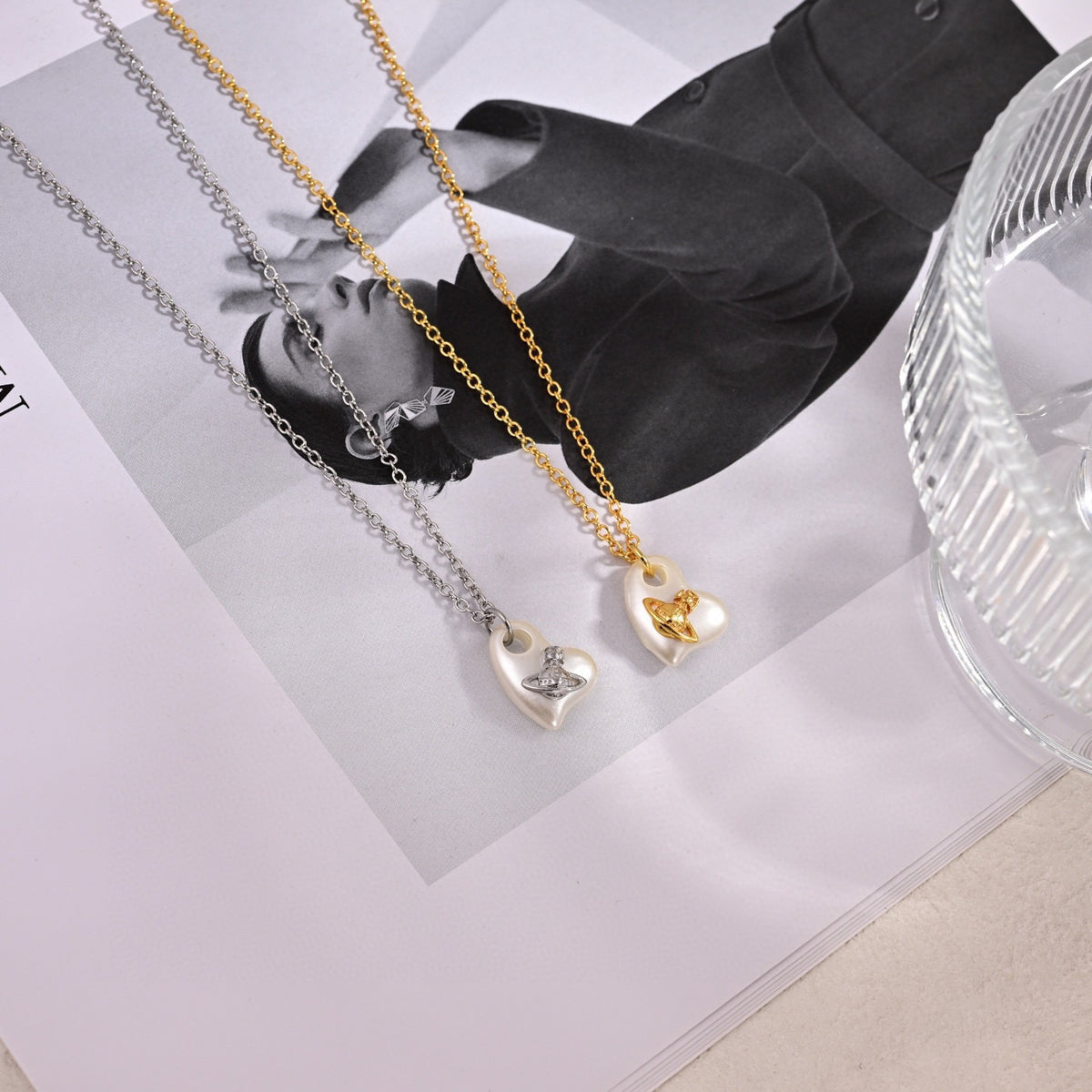 Orb Pendant Necklace in Polished Metal-Tone – Design 058 main product view