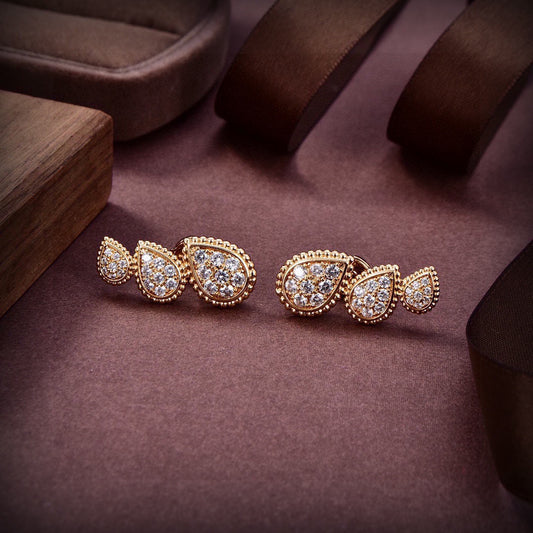 Geometric Emblem Stud Earrings in Polished Metal-Tone – Design 004 main product view